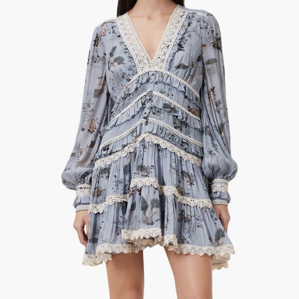 Allsaints Zora Long Sleeve Dress (Size US 4)